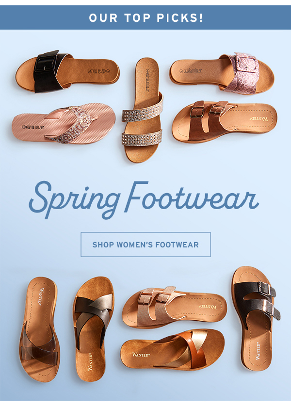 Spring Footwear - Click to Shop Women's Footwear