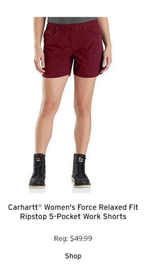 Carhartt Women's Force Relaxed Fit Ripstop 5-Pocket Work Shorts - Click to Shop