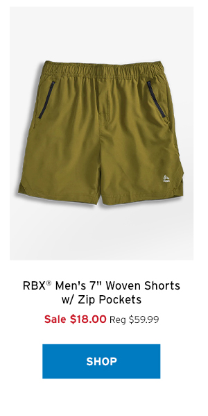 RBX Men's 7' Woven Shorts w/ Zip Pockets - Click to Shop