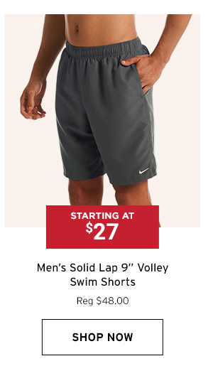 Men's Solid Lap 9' Volley Swim Shorts - Click to Shop Now