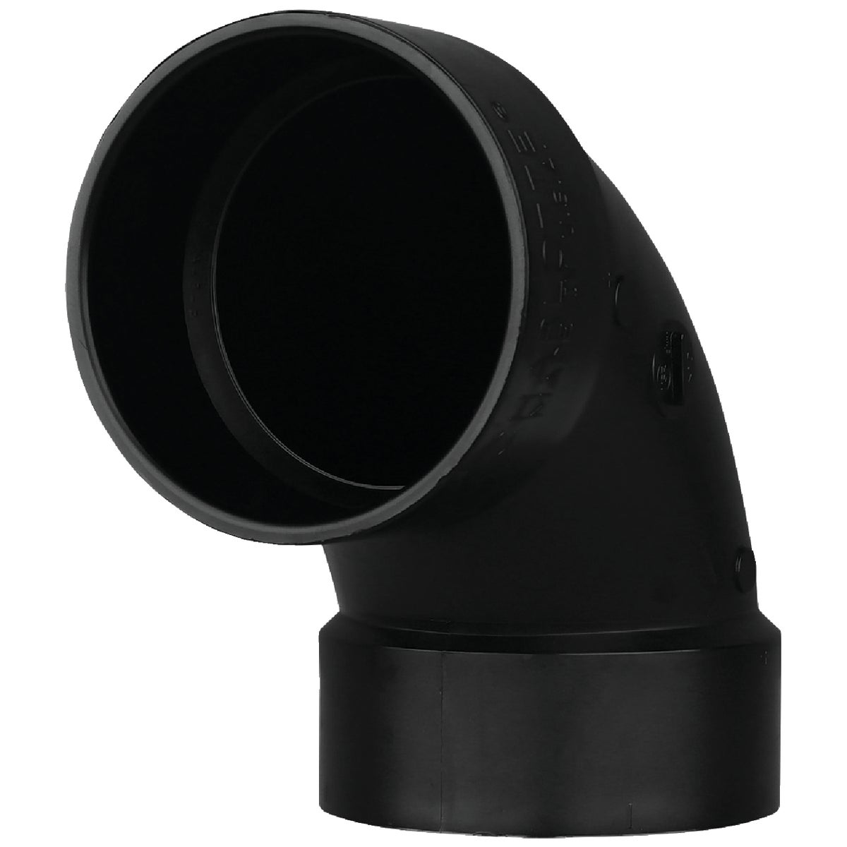 Charlotte Pipe 1-1/2 In. Hub x Hub 90 Deg. Sanitary ABS Elbow (1/4 Bend) | ABS 00300 0600HA