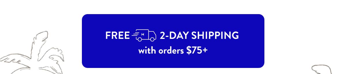 FREE 2-DAY SHIPPING with orders $75+