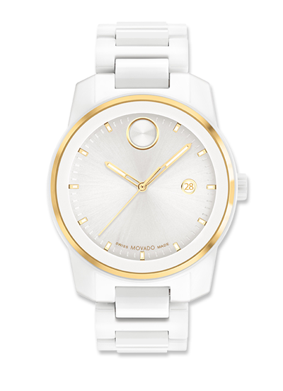 Men's White Gold Bold Verso Ceramic