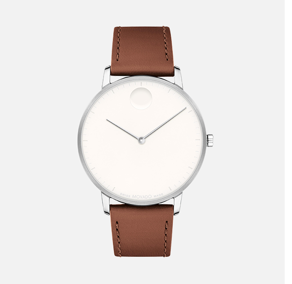 White Face Brown Leather Strap