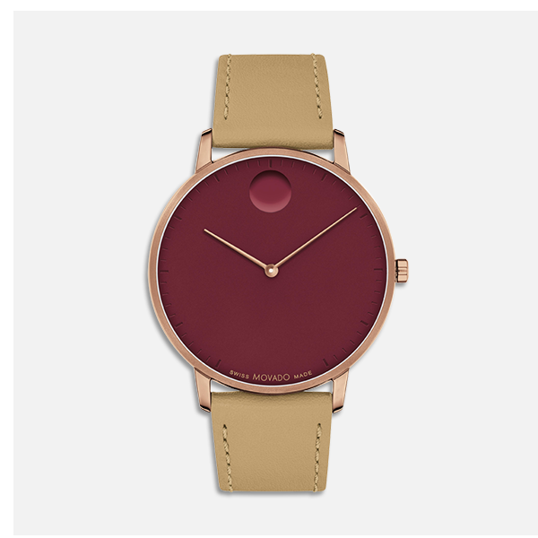 Red Face Gold Leather Strap