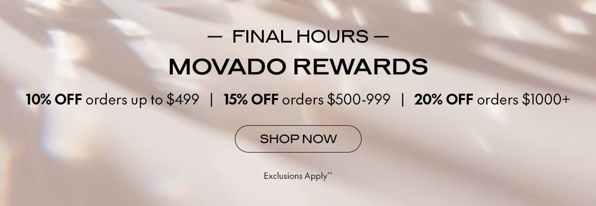 Movado Rewards- up to 20% off