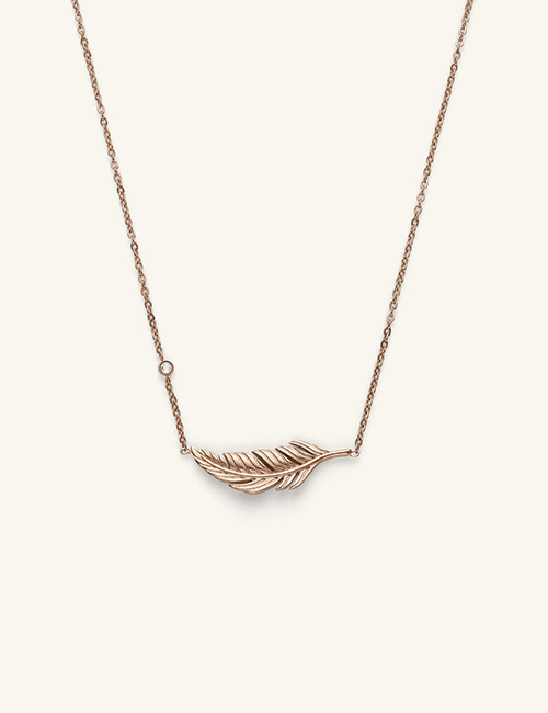 Feather Rose Gold Plated Necklace
