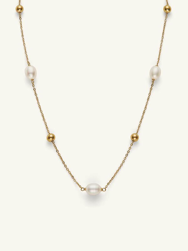 By The Sea Pearl Gold Plated Necklace