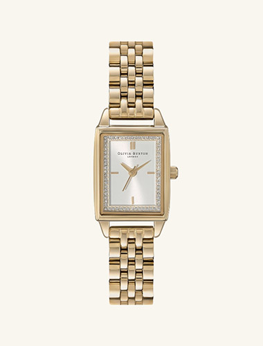 Rectangle White & Gold Bracelet Watch