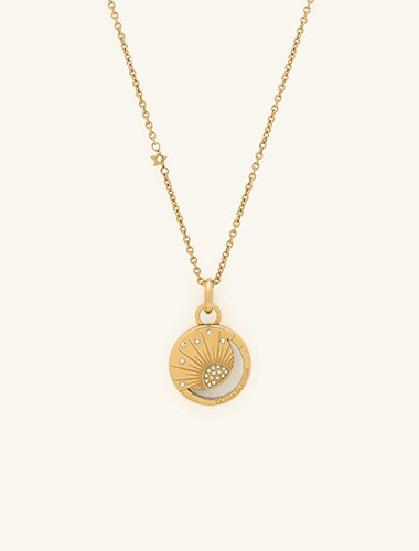 Celestial Sun Gold Plated Pendant Necklace