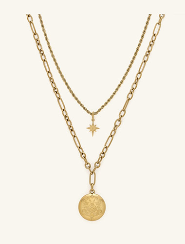Ever Stacked Gold Plated Multi-Chain Necklace