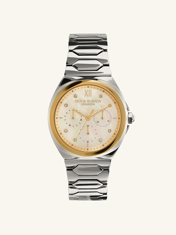 Lustre Multi-Function White & Two Tone Bracelet Watch
