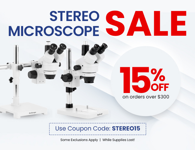 15% off Stereo Microscopes