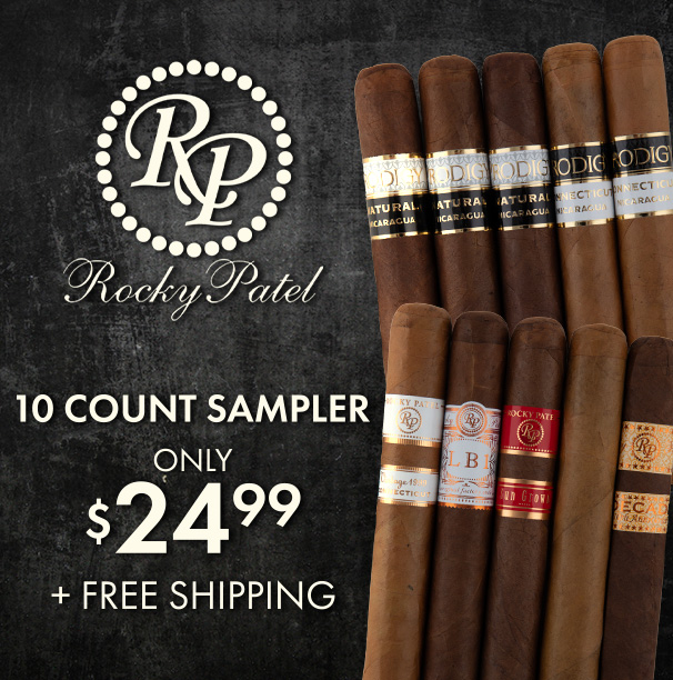 Rocky Patel 10 Cigar Sampler Only $24.99 + Free Shipping!