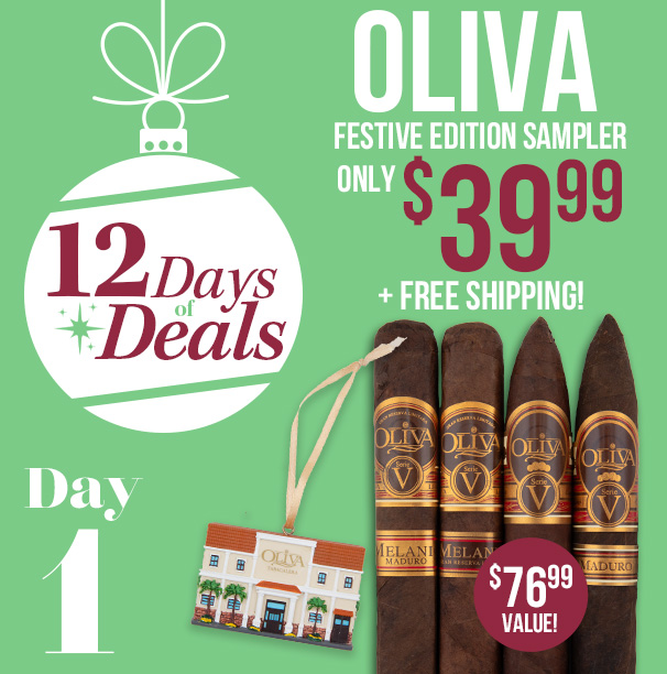 12 days of Deals - Day 1: Oliva Festive Edition Sampler only $39.99 + Free Shipping!