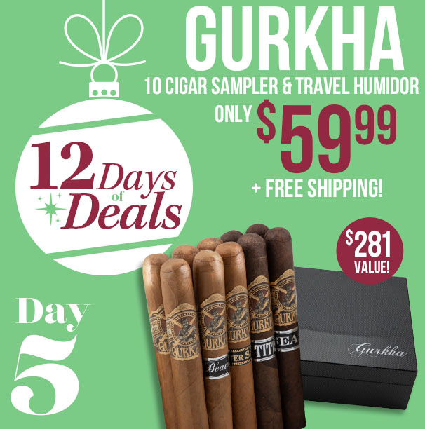 12 Days of Deals - Day 5: Gurkha 10 Cigar Travel Humidor Sampler Only $59.99 + Free Shipping!