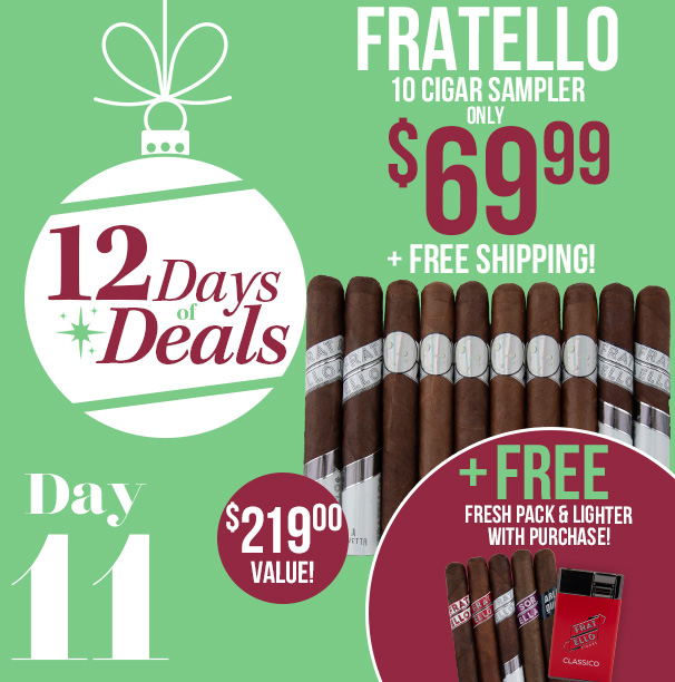 5 Free Cigars + Lighter with Fratello Blast-Off 10 Cigar Holiday Sampler Only $69.99 + Free Shipping!