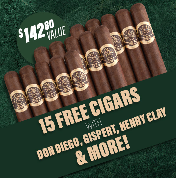 15 Free Cigars with Don Diego, Gispert, & more!