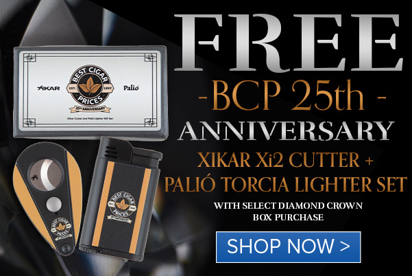 Free BCP 25th Anniversary Xikar Xi2 Cutter + Palió Torcia Lighter Set with Select Diamond Crown Boxes! S SRR ANNIVERSARY DO VA GL U 5 s PALIO TORCIA LIGHTER SET R L 