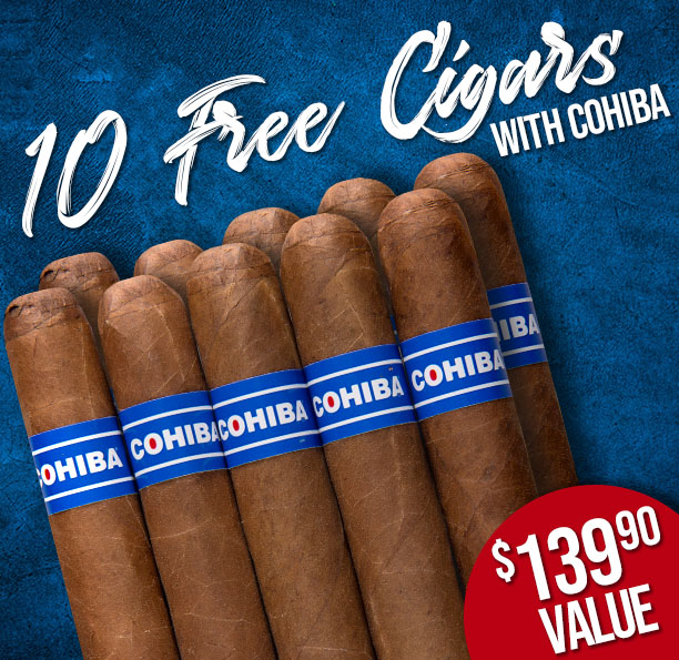 10 Free Cigars with Cohiba Boxes!