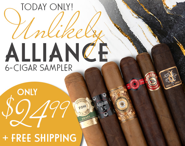 Unlikely Alliance 6 Cigar Sampler only $24.99 + Free Shipping!