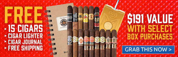 15 Free Cigars, Free Lighter, Free Cigar Journal, + Free Shipping with Select Boxes! NNHHH GRAB THIS 