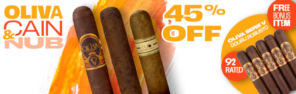 5 Free Cigars + 45% Off Oliva, Cain, and Nub