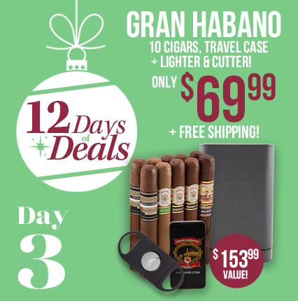 12 days of Deals - Day 3: Gran Habano Toro Travel Case with 10 Cigars, Cutter & Lighter Only $69.99 + Free Shipping!