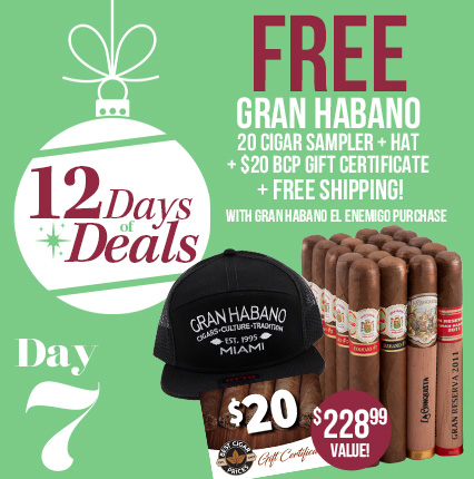 20 Free Cigars, Hat, $20 Gift Certificate, + Free shipping with Gran Habano El Enemigo!