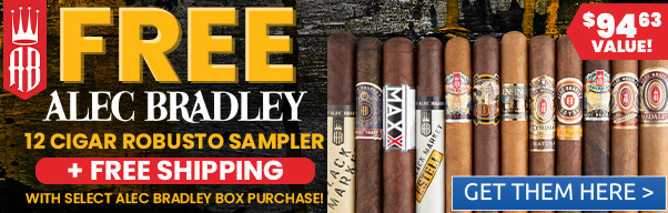 Free Alec Bradley 12 Cigar Robusto Sampler + Free Shipping with Select Alec Bradley Boxes!