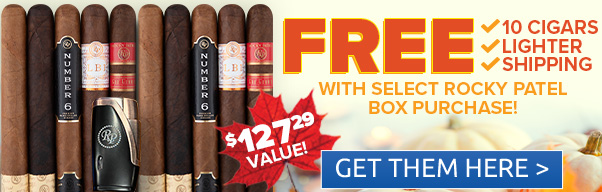 FREE 10-PACK, ICON DUAL TORCH LIGHTER, & FREE SHIPPING WITH SELECT ROCKY PATEL BOXES  J GET THEM HERE 