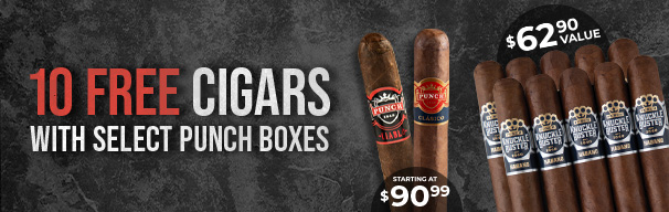 10 Free Cigars + Up to 25% off Punch boxes!