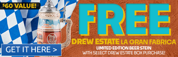 Free Limited Edition Beer Stein with Select Drew Estate Boxes!  G 