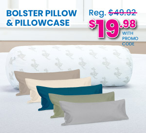 Bolster Pillow & Pillowcase $19.98 With Promo Code