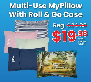 Multi-Use MyPillow With Roll & Go Case Regularly $24.98 Now $19.98 With Promo Code