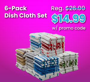 6-Pack Dish Cloth Set $14.99 W/Promo Code