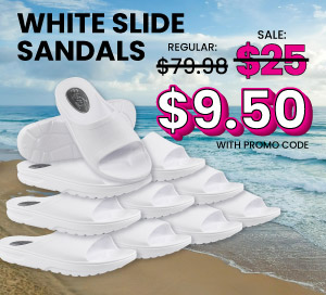 White Slide Sandals $9.50 With Promo Code