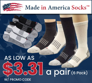 Made in America Socks As Low As $3.31 a pair (6 Pack) W/Promo Code