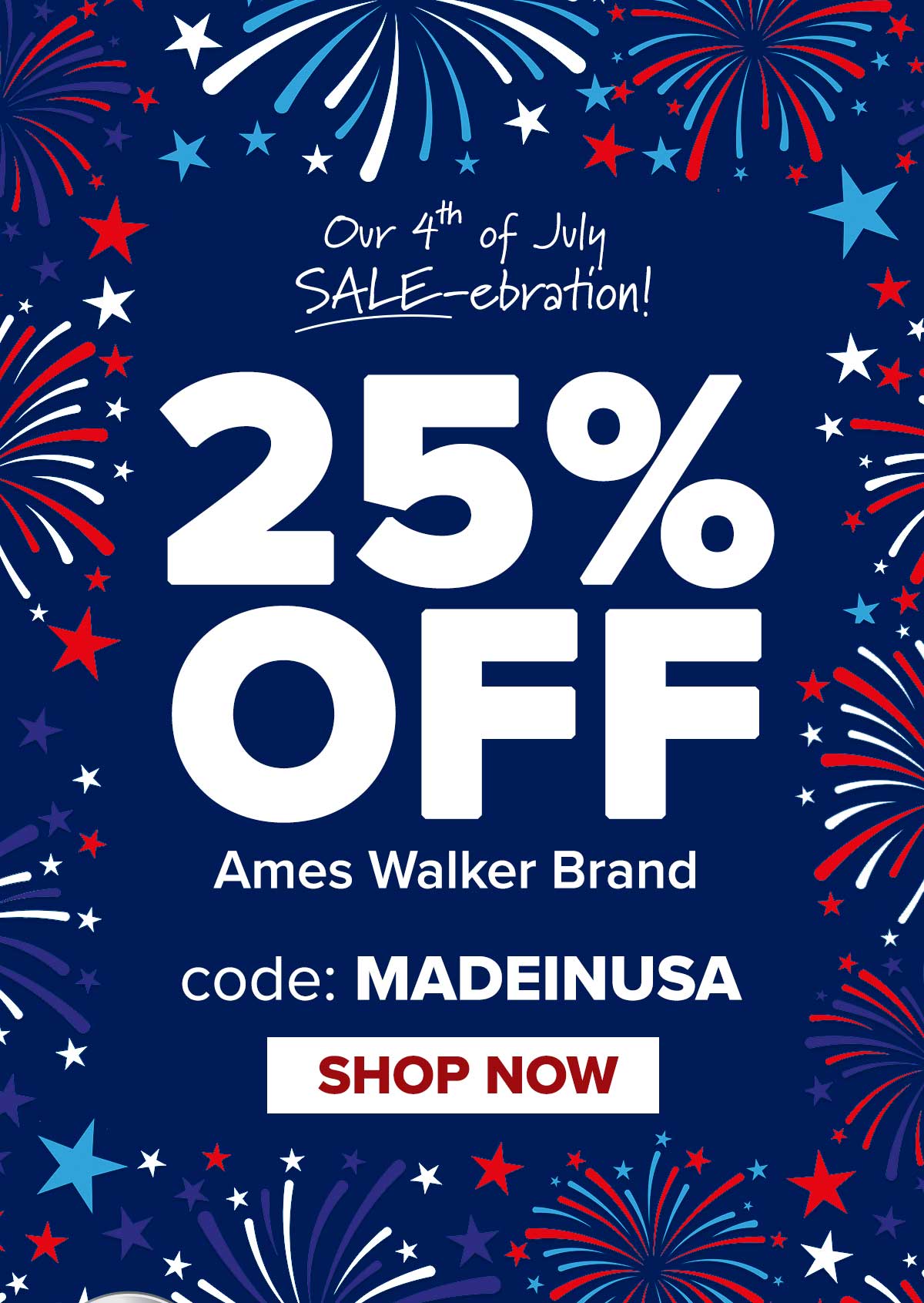 25% off Ames Walker with code: MADEINUSA