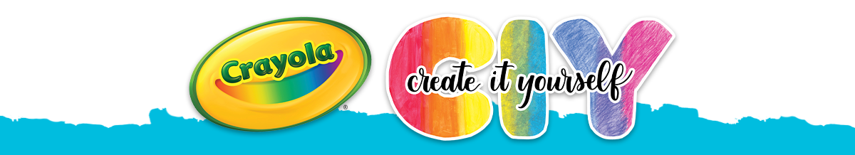 Crayola rainbow smile and oval logo with CIY Create It Yourself @ E AN 