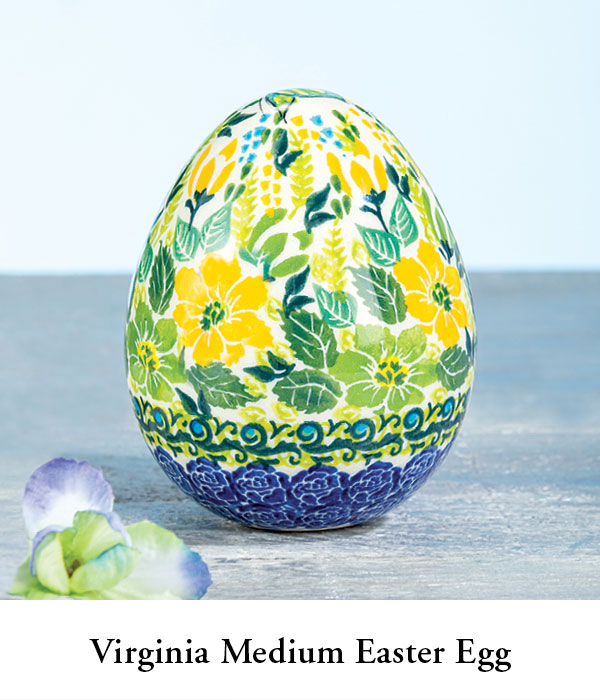 Polish Pottery Virginia Medium Easter Egg  Virginia Medium Easter Egg 
