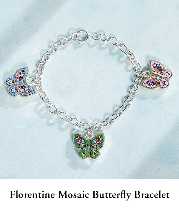  Florentine Mosaic Butterfly Bracelet 