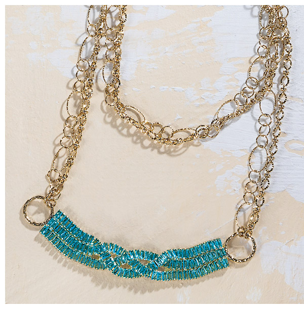 Teals Of Tuscany Long Necklace