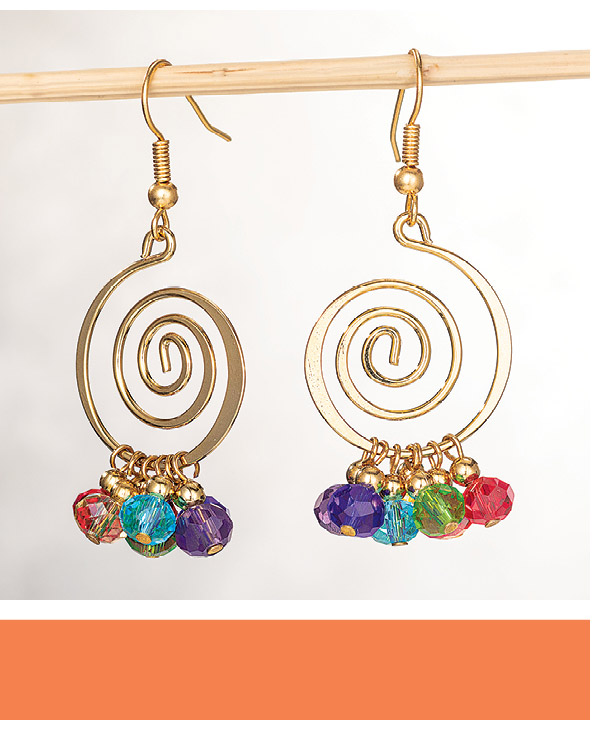 Color Drop Spiral Earrings