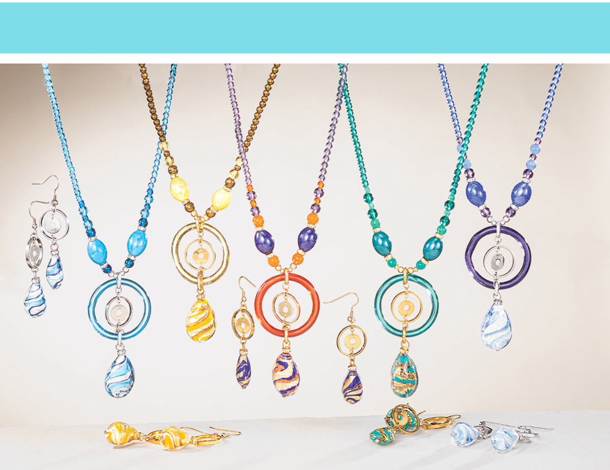 Murano Glass Circle Necklaces