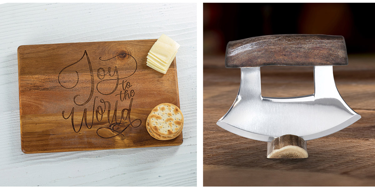 Chopping Block & Caribou Horn Ulu Knife