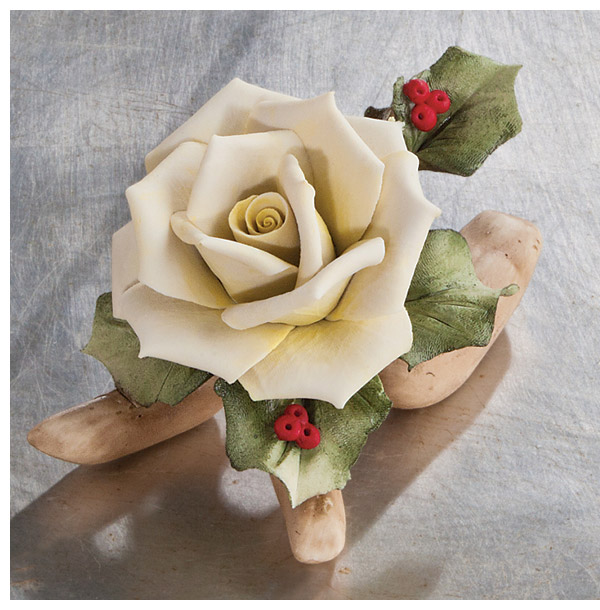 Capodimonte Porcelain White Rose