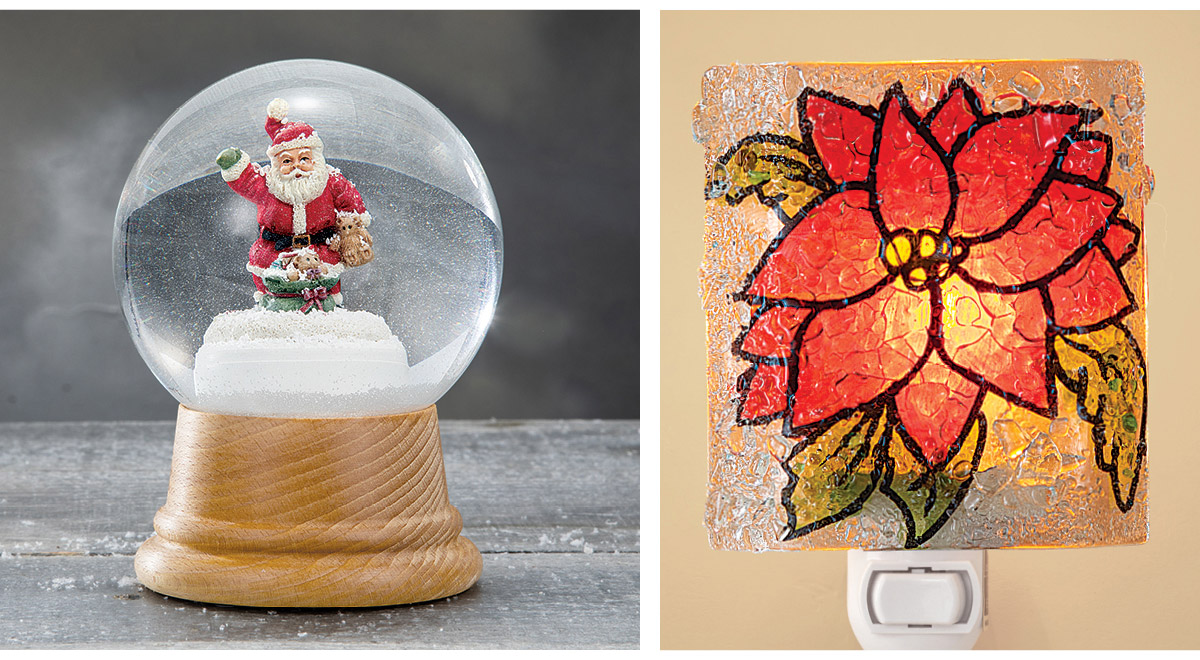 Snowglobes &Poinsettia Nightlight