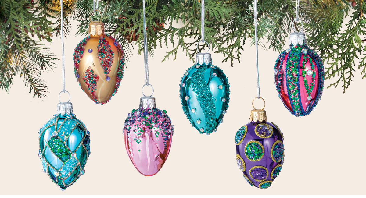 Embellished Jewel-toned Ornaments