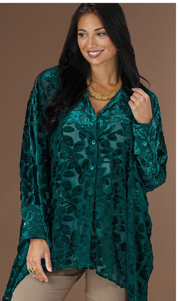 Chic In Green Batwing Blouse